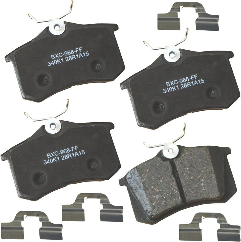 Bendix Premium SBC340K1 Rear Brake Pads for A1,A3,Quattro,A4,A6,A8 Allroad S3,S4,S6,S8,TT,Peugeot 207,208,GT,307,405, Clio,Euro Fluence,Seat Arona,Cordoba,Exeo,Ibiza,Leon,Toledo,Beetle,Corrado,Derby - Image 1